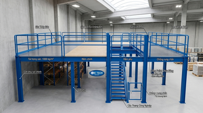 Báo giá kệ sàn mezzanine Hải Phòng theo tải trọng và diện tích