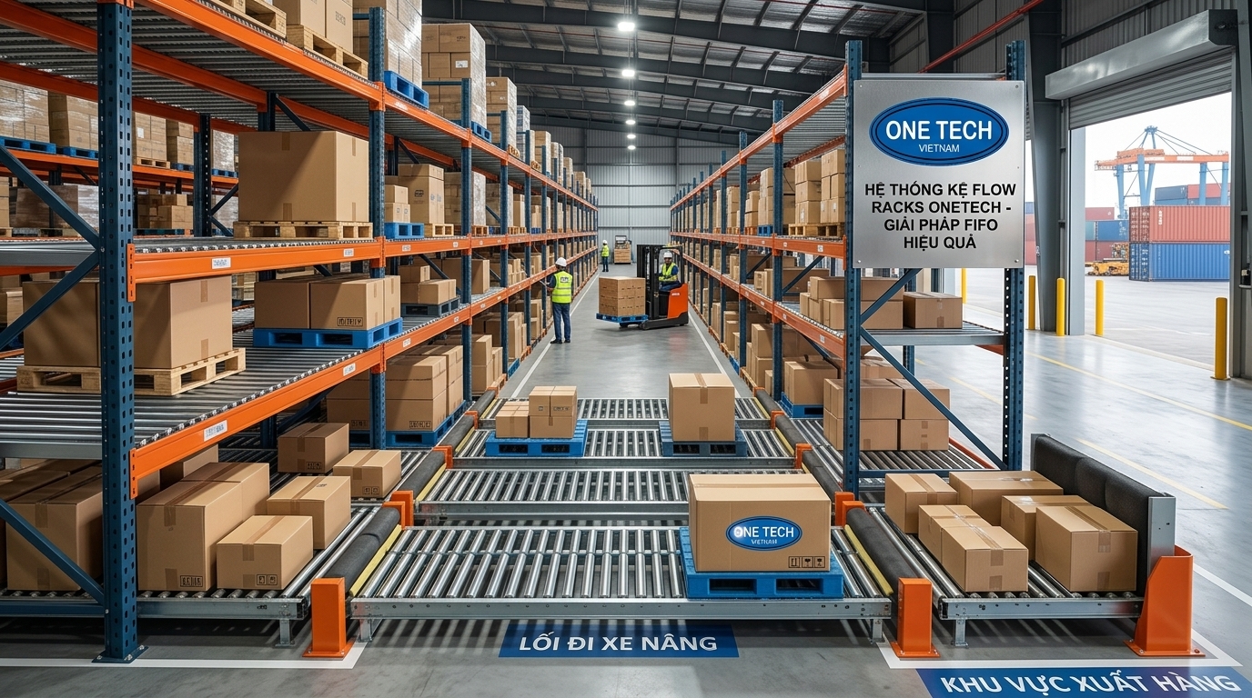 Lắp đặt kệ Flow racks tại khu vực kho logistics Hải Phòng Kệ Flow racks cho kho logistics gần cảng Đình Vũ Hải Phòng
