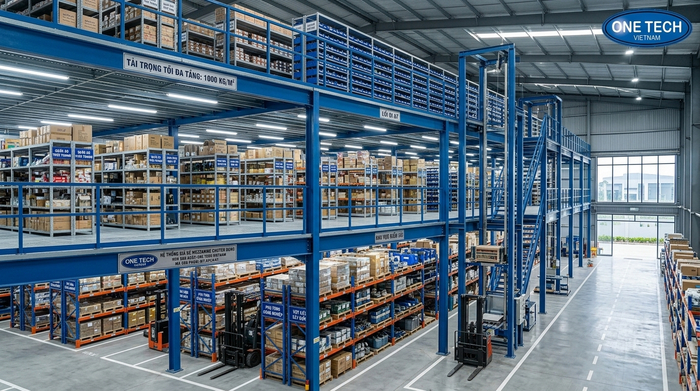 Hệ kệ sàn mezzanine tăng tầng lưu trữ cho kho Hải Phòng