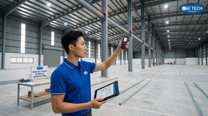 Khảo sát kho lắp kệ drive in Hải Phòng Khảo sát kho trước khi lắp kệ drive in Hải Phòng