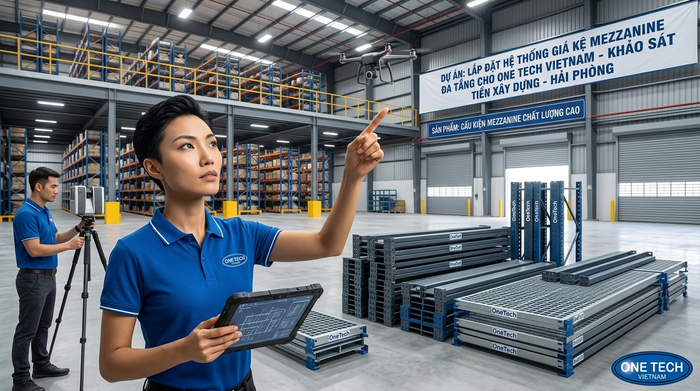 Khảo sát thi công kệ mezzanine Hải Phòng tại kho thực tế