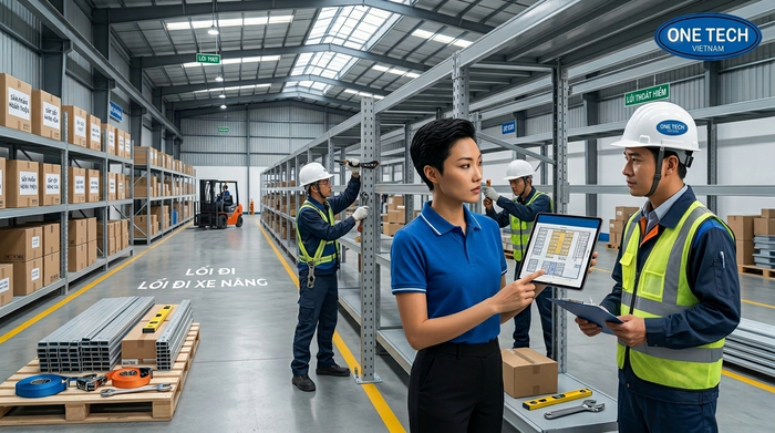 Lắp đặt kệ trung tải tại Hải Phòng cho kho logistics và sản xuất