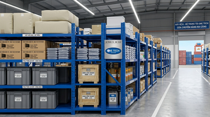 Minh họa phân bổ tải trọng kệ trung tải Hải Phòng trong kho hàng