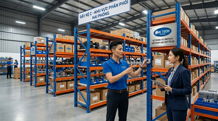 Tư vấn kệ trung tải Hải Phòng trực thuộc OneTech cho kho hàng địa phương
