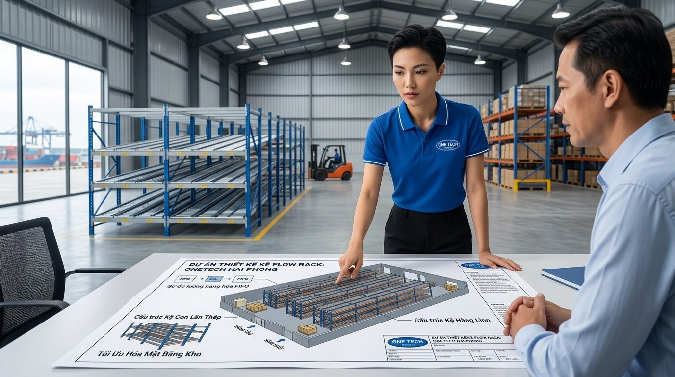 Kệ kho hàng Hải Phòng tư vấn lắp đặt kệ Flow racks theo yêu cầu Tư vấn thiết kế kệ Flow racks Hải Phòng theo mặt bằng kho thực tế