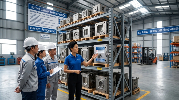 Bàn giao và đào tạo sử dụng kệ khuôn Bàn giao kệ khuôn và đào tạo quy trình vận hành an toàn
