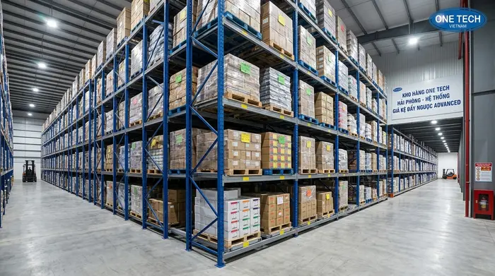 Kệ push back cho kho pallet tại Hải Phòng giúp tăng mật độ lưu trữ
