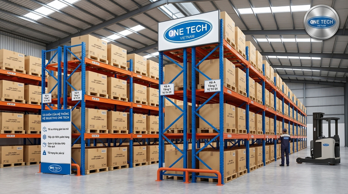 Kệ selective chịu tải cao Hải Phòng lưu trữ pallet theo từng vị trí