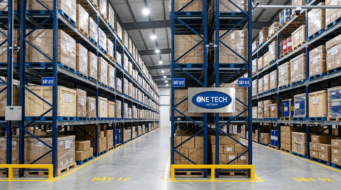Lối đi xe nâng trong kho lắp kệ thông minh Hải Phòng