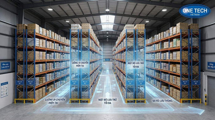 Mô phỏng lưu lượng pallet trong kho tự động Mô phỏng lưu lượng pallet trước khi đầu tư Stacker-Crane Hải Phòng