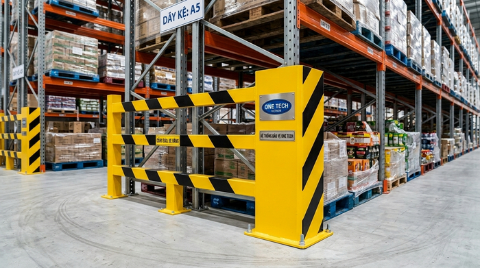 Phụ kiện an toàn cho kệ Narrow Aisle Phụ kiện an toàn cho kệ Narrow Aisle gồm chân bảo vệ trụ và rào chắn đầu dãy