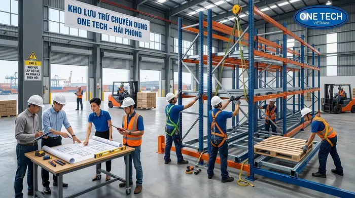 Quy trình lắp đặt kệ push back Hải Phòng Quy trình lắp đặt kệ push back Hải Phòng từ khảo sát đến bàn giao