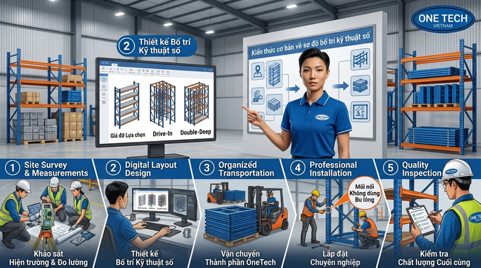 Quy trình triển khai kệ kho hàng Hải Phòng Quy trình triển khai kệ kho trung chuyển tại Hải Phòng