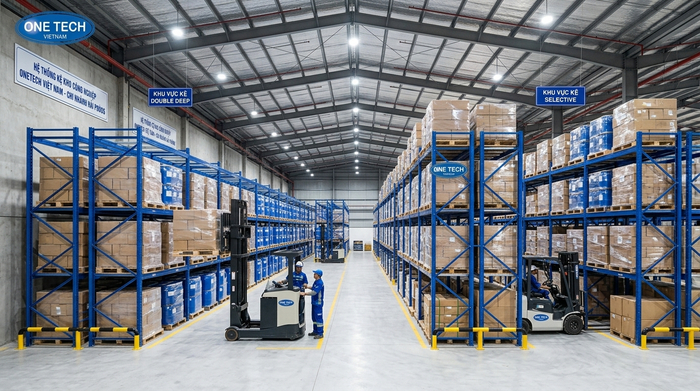 So sánh kệ Selective và Double Deep Hải Phòng So sánh kệ Selective và kệ Double Deep trong kho pallet Hải Phòng