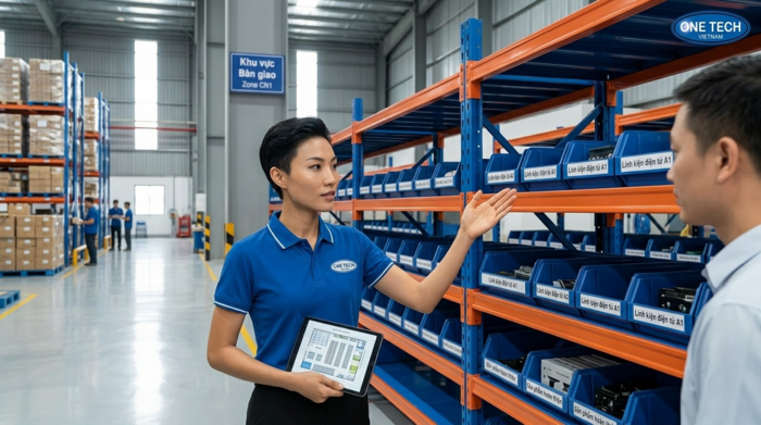 Bàn giao kệ kho linh kiện điện tử tại Hải Phòng