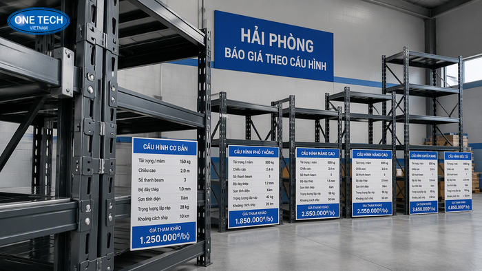 Báo giá kệ kho hàng Hải Phòng theo tải trọng và cấu hình