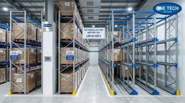 Kệ double deep và drive in cho kho linh kiện điện tử mật độ cao