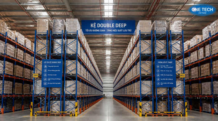 Kệ Double Deep tăng mật độ lưu trữ cho kho ngoại quan Hải Phòng