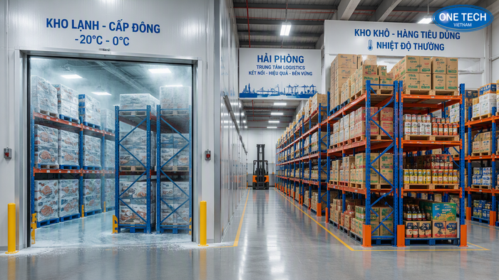 Hệ thống kệ kho thực phẩm tại Hải Phòng cho kho lạnh và kho khô