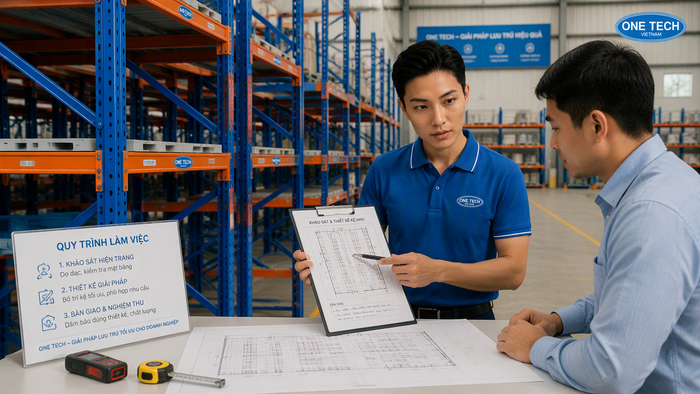 Khảo sát mặt bằng trước khi thiết kế kệ kho hàng Hải Phòng