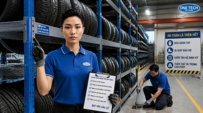 Lắp đặt kệ để lốp xe an toàn trong kho hàng Lắp đặt kệ để lốp xe an toàn trong kho hàng