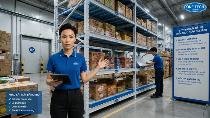 Thi công lắp đặt kệ kho thực phẩm tại nhà kho Hải Phòng