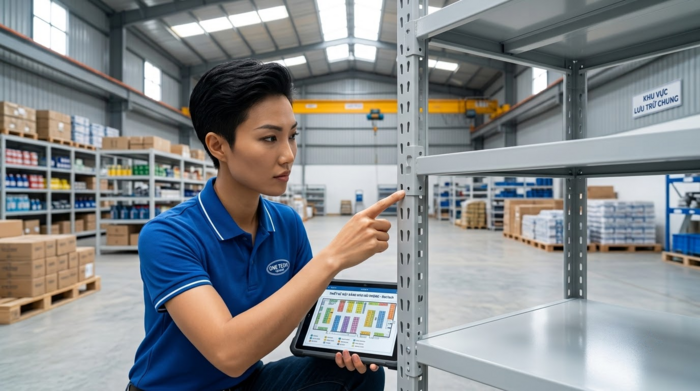 Lắp đặt kệ tải trọng nhẹ Hải Phòng Lắp đặt kệ tải trọng nhẹ Hải Phòng theo mặt bằng kho thực tế