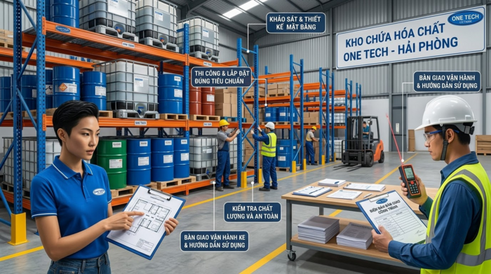 Quy trình lắp đặt kệ kho hóa chất Hải Phòng Quy trình lắp đặt kệ kho hóa chất Hải Phòng từ khảo sát đến bàn giao