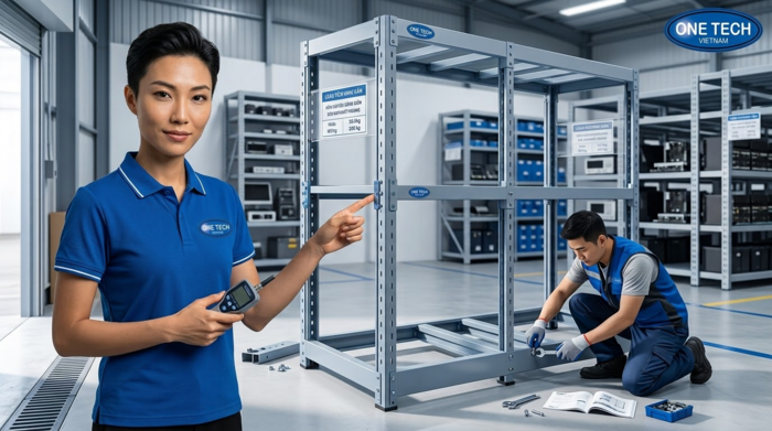 Quy trình lắp đặt kệ kho linh kiện điện tử OneTech Hải Phòng