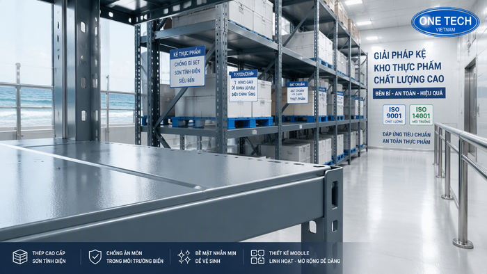 Bề mặt sơn tĩnh điện cho kệ kho thực phẩm chống gỉ và dễ vệ sinh