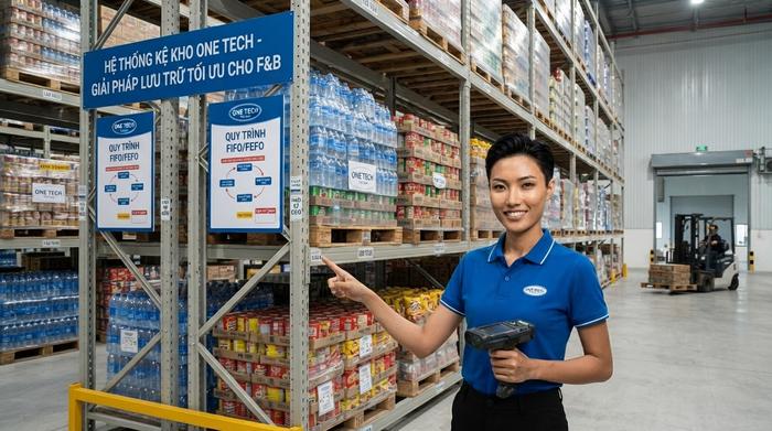 Mô phỏng quy trình FIFO FEFO trên kệ kho thực phẩm đồ uống Hải Phòng